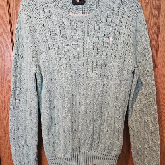 Polo by Ralph Lauren Mint Color Cable Knit Sweater - Picture 1 of 4